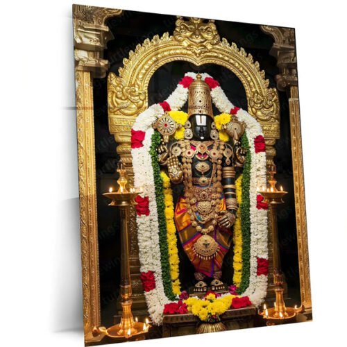 Spiritual Metal Poster | ?? Tirupati Balaji Metal Poster | Divine Wall Art | South Indian Temple Spiritual Decor