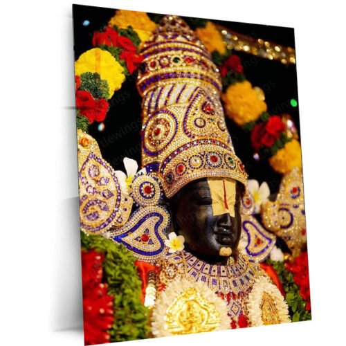 Spiritual Metal Poster | ?? Tirupati Balaji Metal Poster | Divine Wall Art | South Indian Temple Spiritual Decor 02