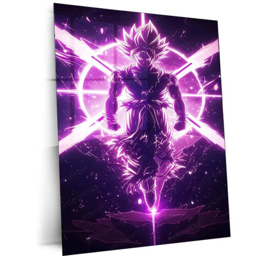 Black Goku Metal Poster ? Dragon Ball Z Super Saiyan Art | Powerful Anime Decor