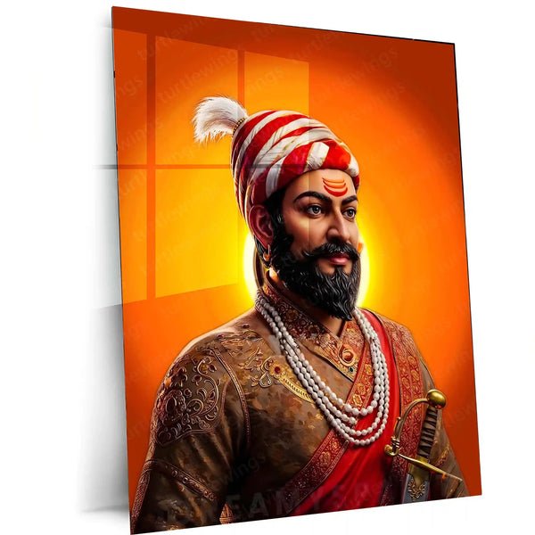 Chhatrapati Shivaji Maharaj Metal Frame | Warrior King Wall Art 01