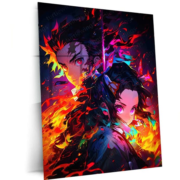 Demon Slayer Metal Poster ? The Battle Against Demons