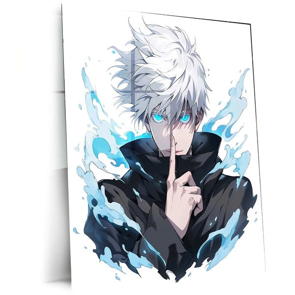 Satoru Gojo Metal Poster | Jujutsu Kaisen Anime Wall Art | Limitless Sorcerer