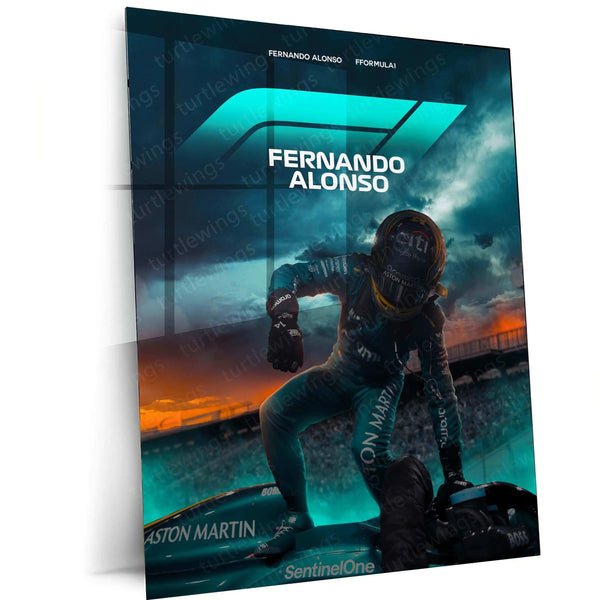 Fernando Alonso Metal Frame | A Tribute to the F1 Legend