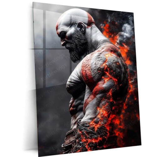 God of War ? Kratos Rage Metal Poster | Epic Gaming Wall Frame (Design 01) 05