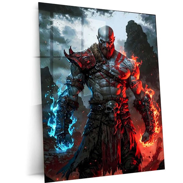 God of War ? Kratos Rage Metal Poster | Epic Gaming Wall Frame (Design 01) 06