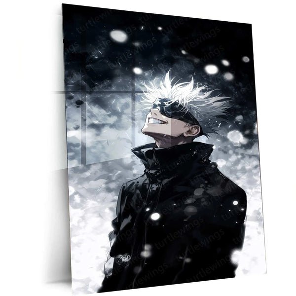 Gojo Satoru Metal Poster ? Iconic Jujutsu Kaisen Character Art | Powerful Anime Wall Decor