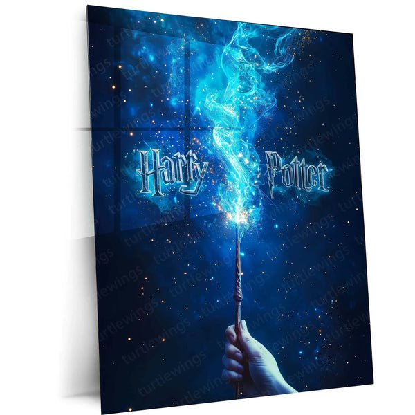 Movies Metal Poster | Harry Potter Wand Metal Poster | Iconic Wand Design Wall Art for Fans