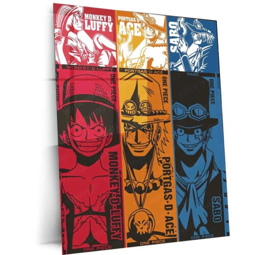 Luffy, Ace & Sabo Metal Poster ? One Piece Brothers Wall Art