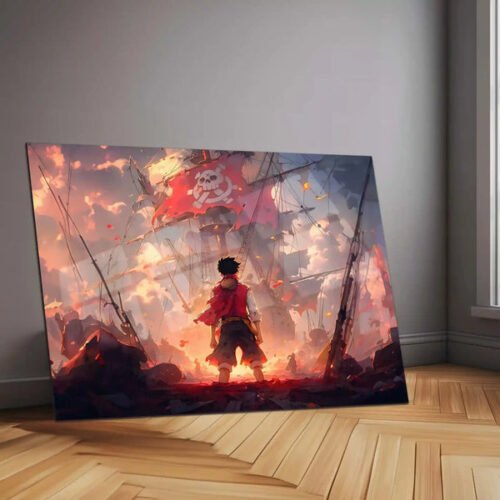 Luffy ? Metal Frame | One Piece Anime Wall Art | Monkey D. Luffy Poster for Otaku & Straw Hat Pirates Fans