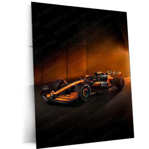McLaren MCL38 Livery Launch Metal Poster | F1 Papaya Smoke Edition | Motorsport Wall Art