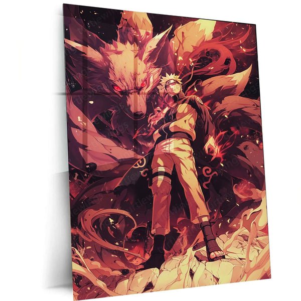 Naruto x Kurama Metal Poster ? Legendary Tailed Beast & Ninja Duo | Naruto Anime Wall Art 2