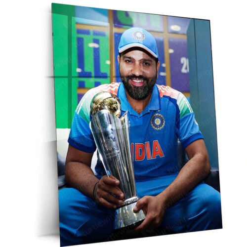 Cricket Metal Poster | Rohit Sharma Celebration Metal Poster ? Hitman Cricket Wall Art | Team India