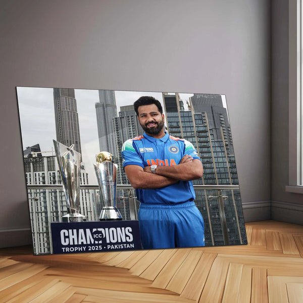 Cricket Metal Poster | Rohit Sharma Celebration Metal Poster ? Hitman Cricket Wall Art | Team India 1