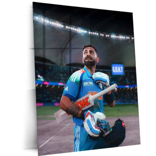 Cricket Metal Poster | Virat Kohli Metal Poster ? Iconic Cricket Legend Wall Art 2