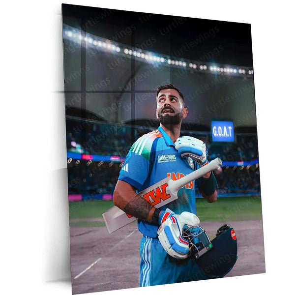 Cricket Metal Poster | Virat Kohli Metal Poster ? Iconic Cricket Legend Wall Art 2