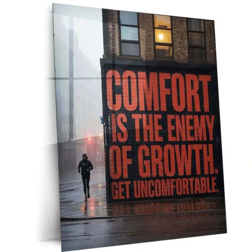 Motivational Metal Poster | Mindset x Visual Wall Art | Premium Aluminum Print 01