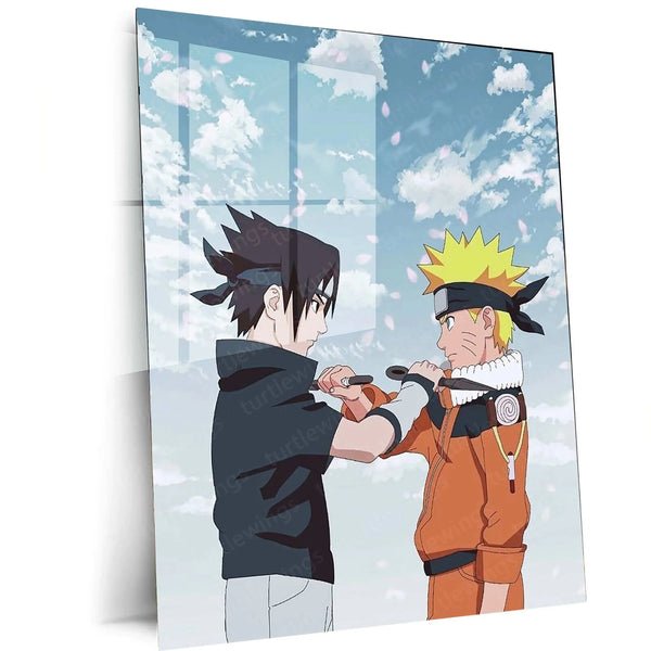 Sasuke & Naruto Metal Poster ? Legendary Shinobi Rivalry Wall Art