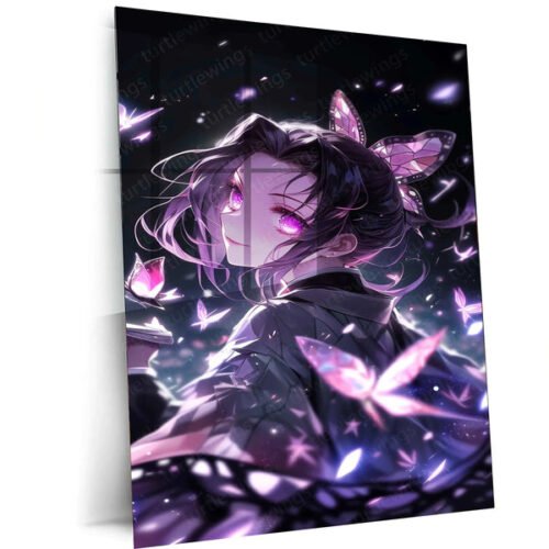 Shinobu Kocho Metal Poster ? Demon Slayer | Beautiful Butterfly Hashira Wall Art | Anime Decor