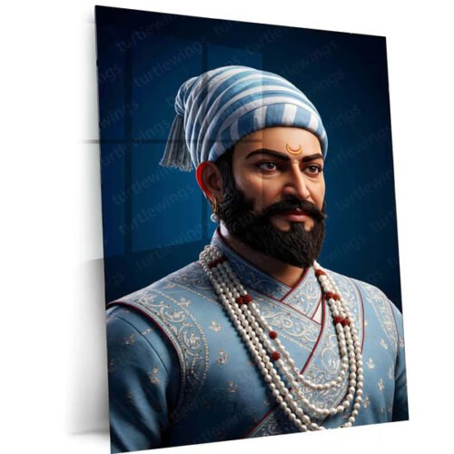 Chhatrapati Shivaji Maharaj Metal Frame | Warrior King Wall Art | Metal Frame
