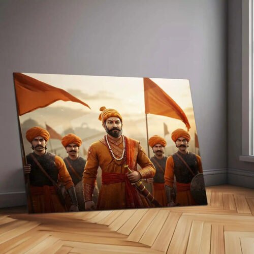 Chhatrapati Shivaji Maharaj Metal Frame | Warrior King Wall Art | Metal Frame 10