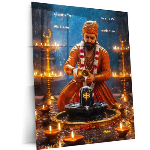 Chhatrapati Shivaji Maharaj Metal Frame | Warrior King Wall Art | Metal Frame 02