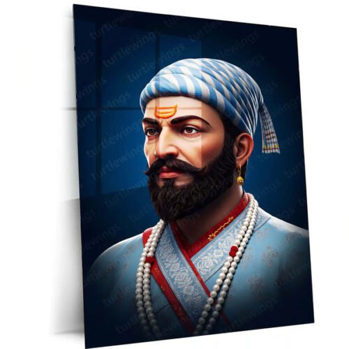 Chhatrapati Shivaji Maharaj Metal Frame | Warrior King Wall Art | Metal Frame 03