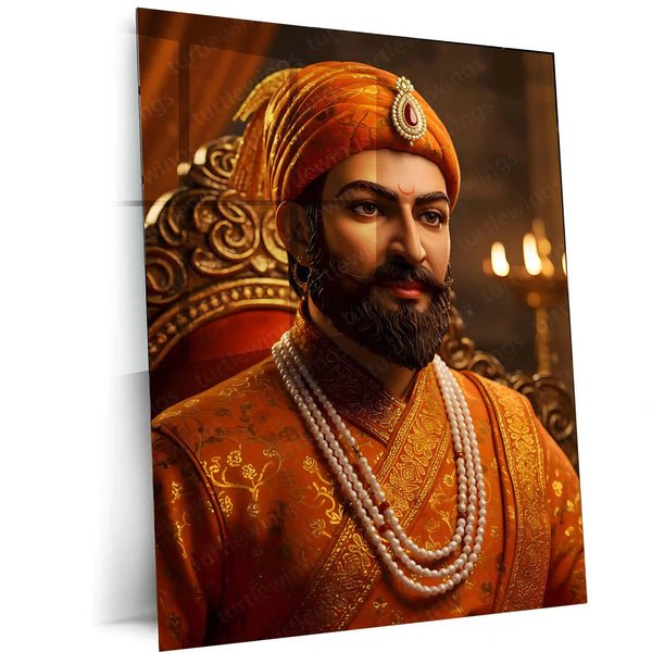 Chhatrapati Shivaji Maharaj Metal Frame | Warrior King Wall Art | Metal Frame 08