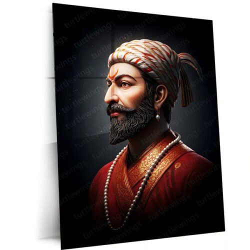 Chhatrapati Shivaji Maharaj Metal Frame | Warrior King Wall Art | Metal Frame 04