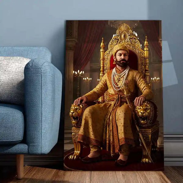 Chhatrapati Shivaji Maharaj Metal Frame | Warrior King Wall Art | Metal Frame 13