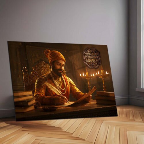 Chhatrapati Shivaji Maharaj Metal Frame | Warrior King Wall Art | Metal Frame 09