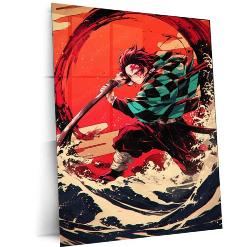 Tanjiro Kamado Metal Poster ? Demon Slayer Wall Art for Anime Fans