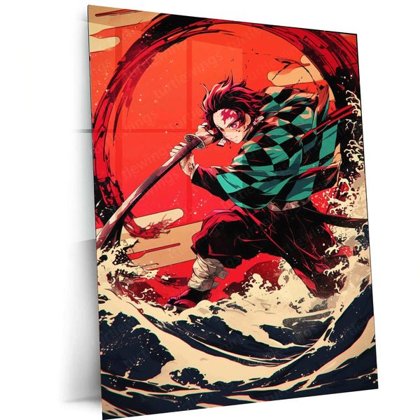 Tanjiro Kamado Metal Poster ? Demon Slayer Wall Art for Anime Fans
