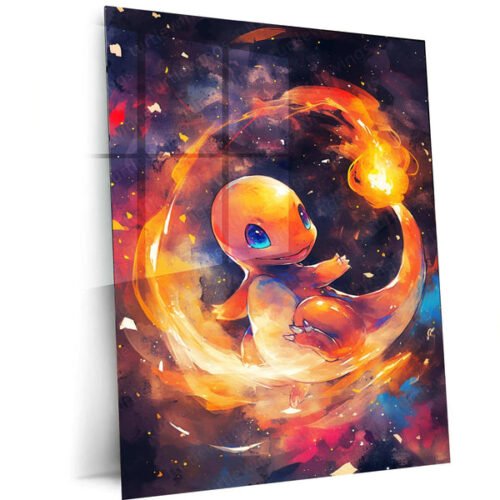 Charmander Watercolor Metal Poster ? Pok?mon Wall Art for Fans & Collectors
