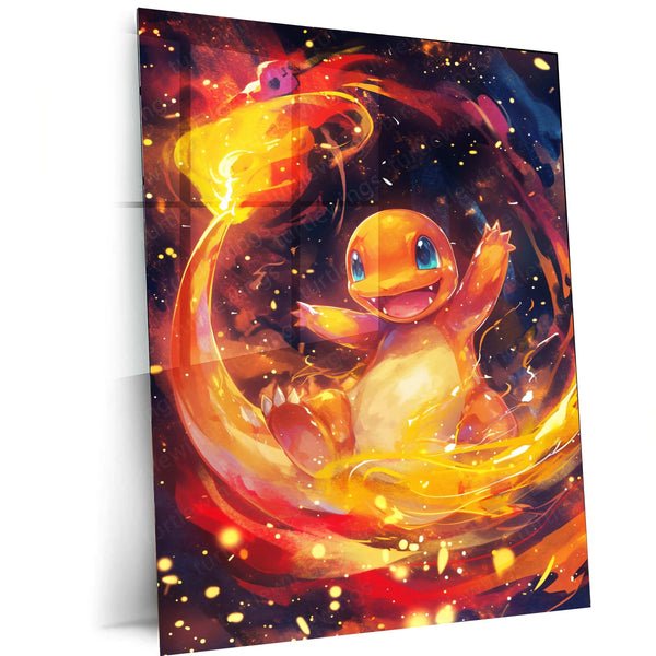 Charmander Watercolor Metal Poster ? Pok?mon Wall Art for Fans & Collectors