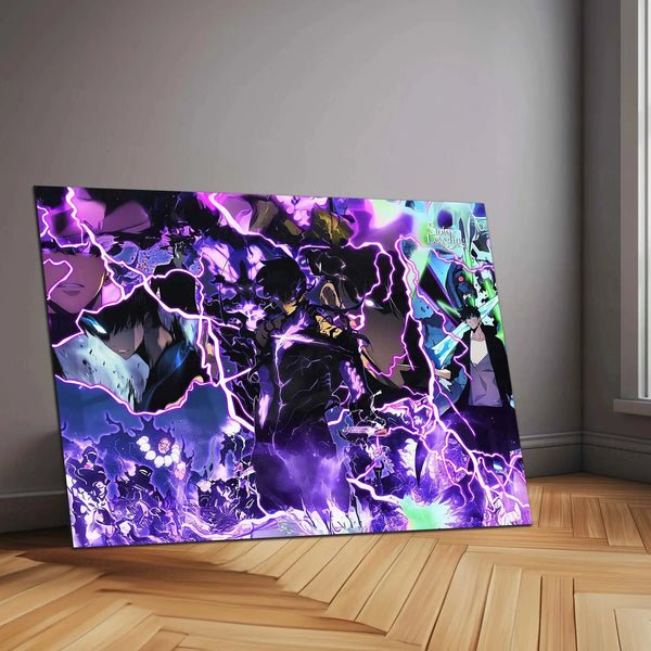 Solo Leveling Metal Poster | Sung Jin-Woo Shadow Monarch Wall Art | Anime Manhwa Decor 02