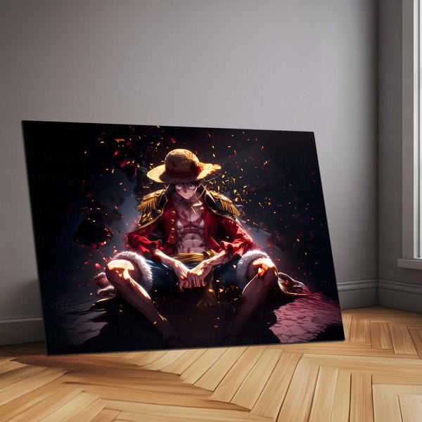 Luffy ? Metal Frame | One Piece Anime Wall Art | Monkey D. Luffy Poster for Otaku & Straw Hat Pirates Fans 01