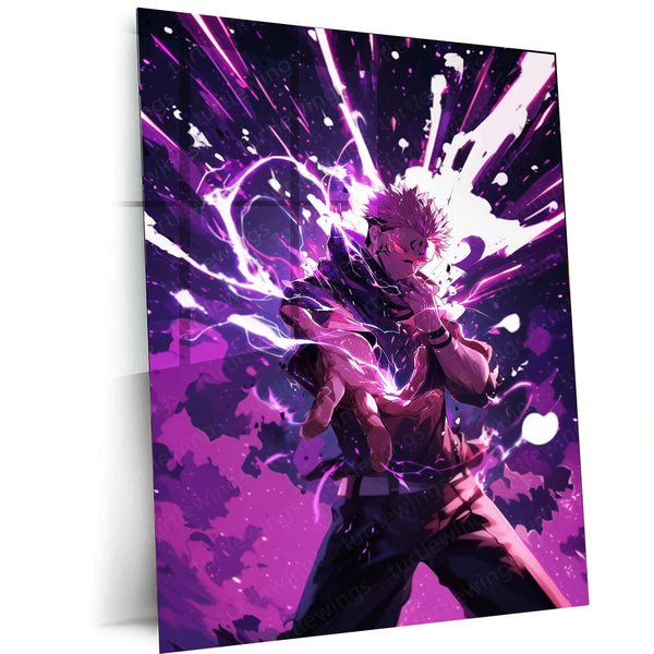 Sukuna Metal Poster ? King of Curses | Jujutsu Kaisen Wall Art | Dark Power Decor
