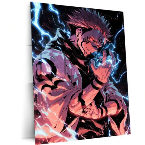 Sukuna Metal Poster ? King of Curses | Jujutsu Kaisen Wall Art | Dark Power Decor 3