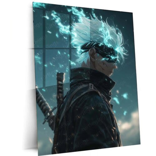 Gojo Satoru Metal Frame ? Jujutsu Kaisen Wall Art | Infinity Eyes Anime Poster | Coolest Sorcerer Fan Collectible