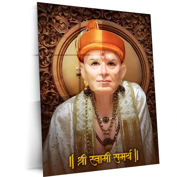 Spiritual Metal Poster | ?? Shree Swami Samarth Metal Poster | Akkalkot Maharaj Wall Art | Spiritual Decor for Devotees 03