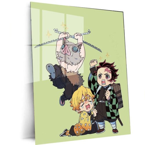 Tanjiro x Zenitsu Metal Poster ? Demon Slayer's Dynamic Duo