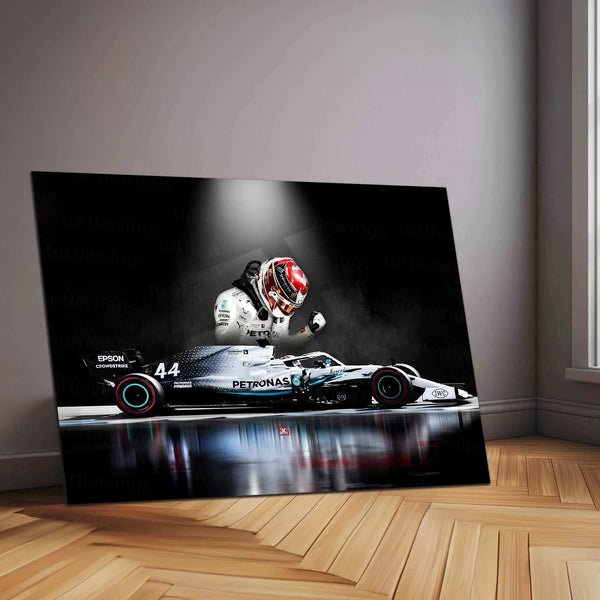 Lewis Hamilton Metal Poster | Mercedes-AMG Petronas F1 | Formula 1 Racing Legend Wall Art