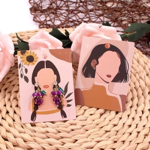Thick Jewellery Display Tag Cards  Elegant Packaging for Earrings, Necklaces, & Accessories | Long-Lasting, Custom Illustration Print - Image 4