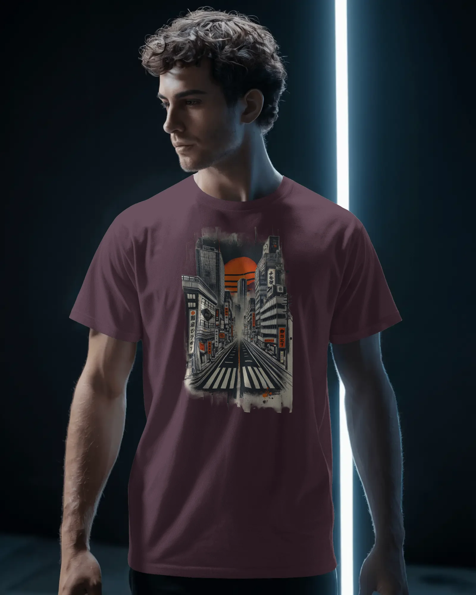 men-stylish-casual-tshirt-mockup-modern-athleisure-apparel-photography-dark-background-02259 (2) Tokyo City - Image 1