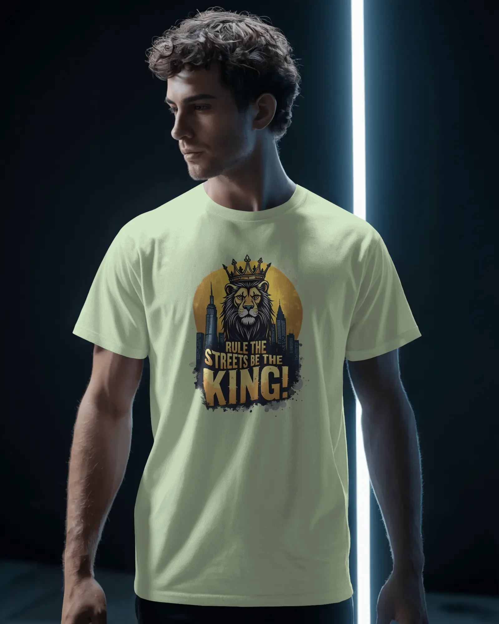 men-stylish-casual-tshirt-mockup-modern-athleisure-apparel-photography-dark-background-02259 (5) Lion King - Image 1