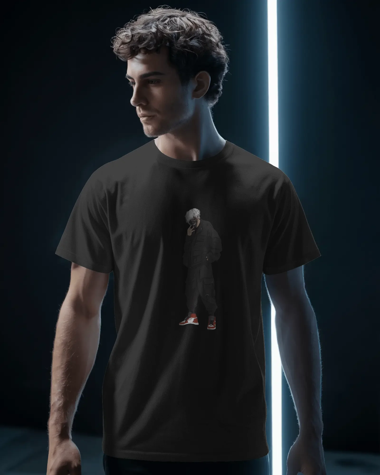 men-stylish-casual-tshirt-mockup-modern-athleisure-apparel-photography-dark-background-02259 (8) Cool anime - Image 1