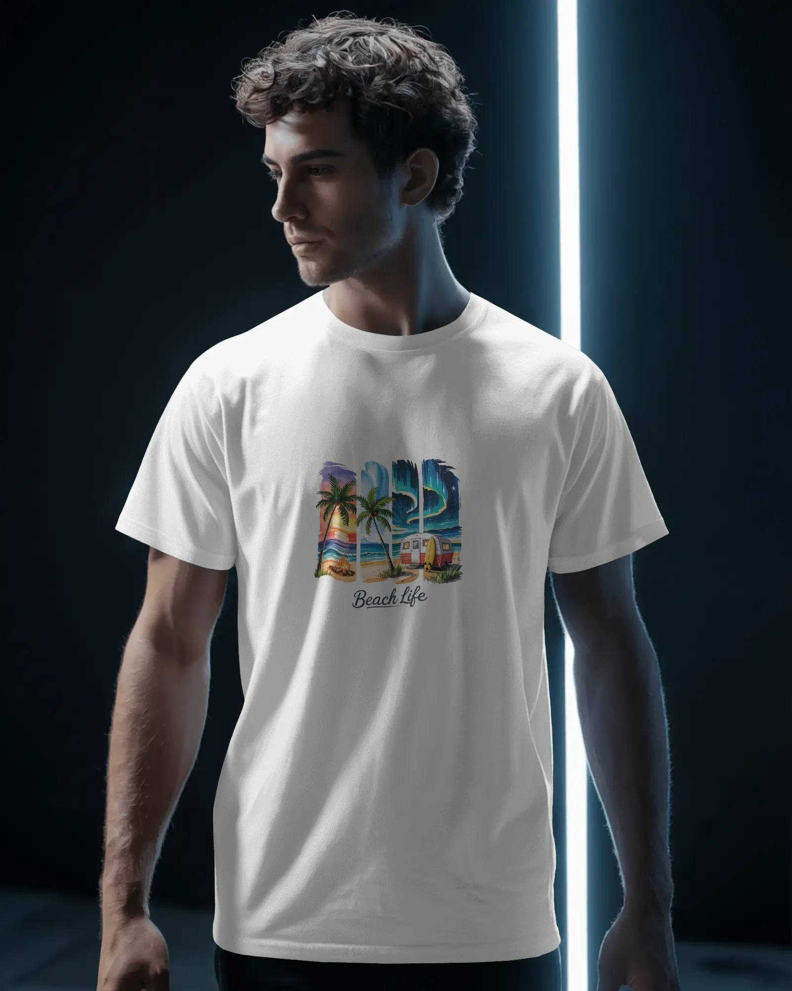 men-stylish-casual-tshirt-mockup-modern-athleisure-apparel-photography-dark-background-02259 (6) Beach Life - Image 1